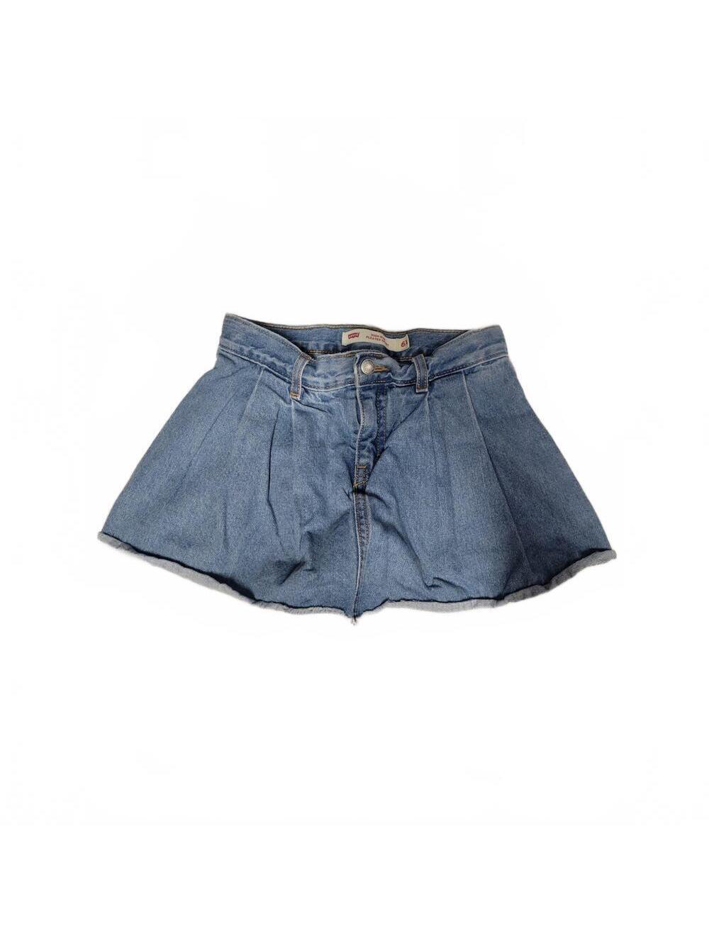 Levi's High Rise Pleated Jean Skort Girls Size 6x